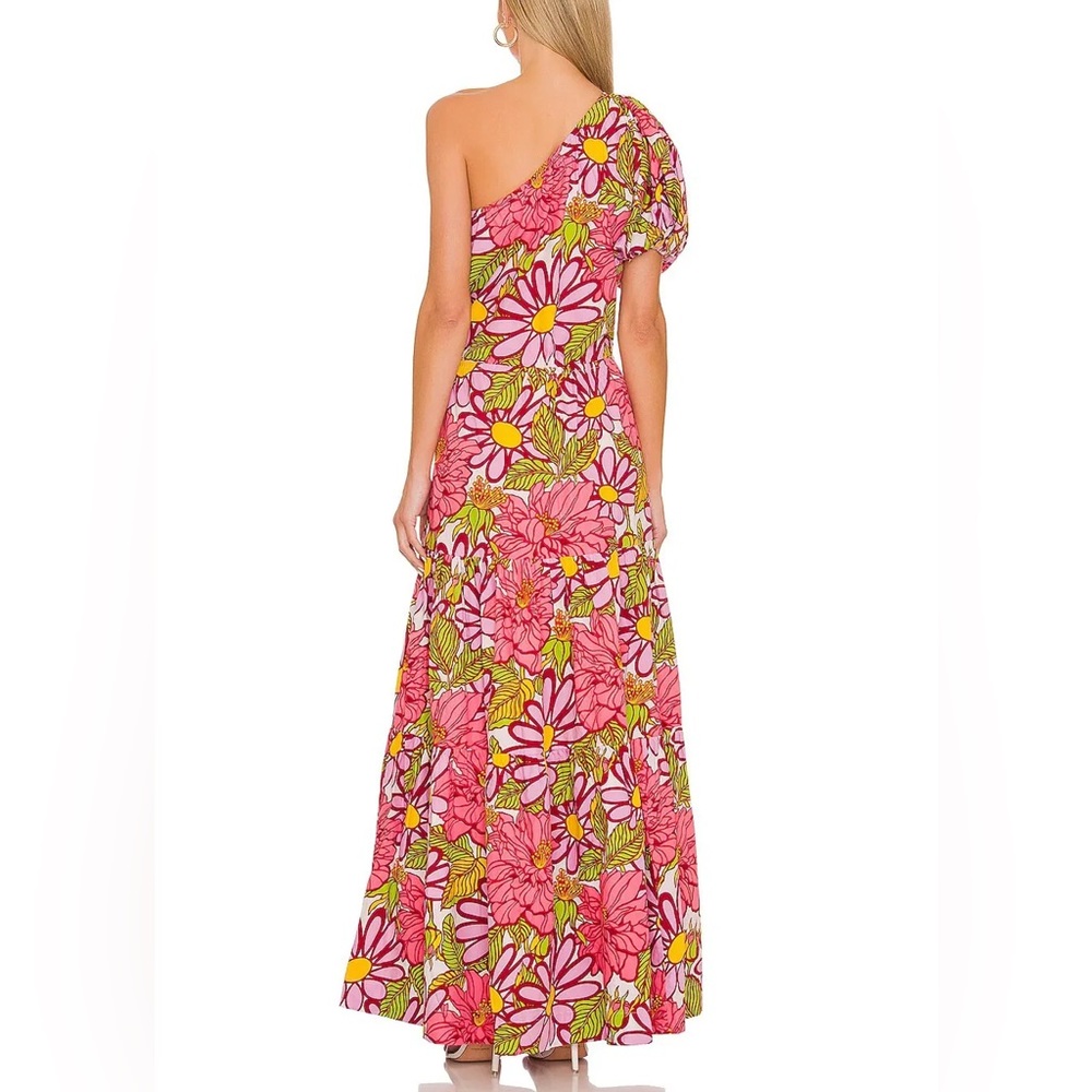 S/W/F Frida One-Shoulder Puff Sleeve Floral Maxi Dress - Picture 4 of 8